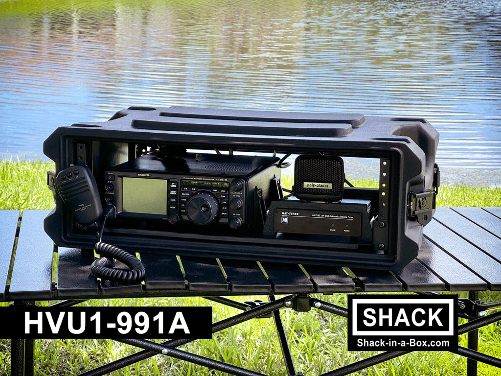 HVU1-991A HF/VHF/UHF Go Box with Yaesu FT-991A transceiver in a Gator rackmount case